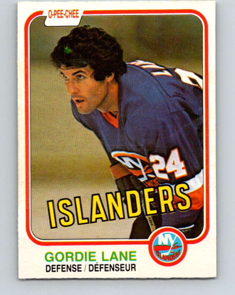 1981-82 O-Pee-Chee #212 Gord Lane  New York Islanders  V30985