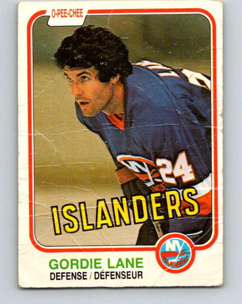 1981-82 O-Pee-Chee #212 Gord Lane  New York Islanders  V30987