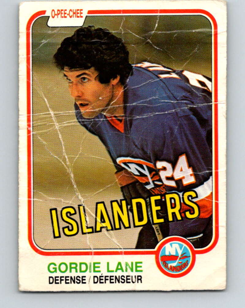 1981-82 O-Pee-Chee #212 Gord Lane  New York Islanders  V30988