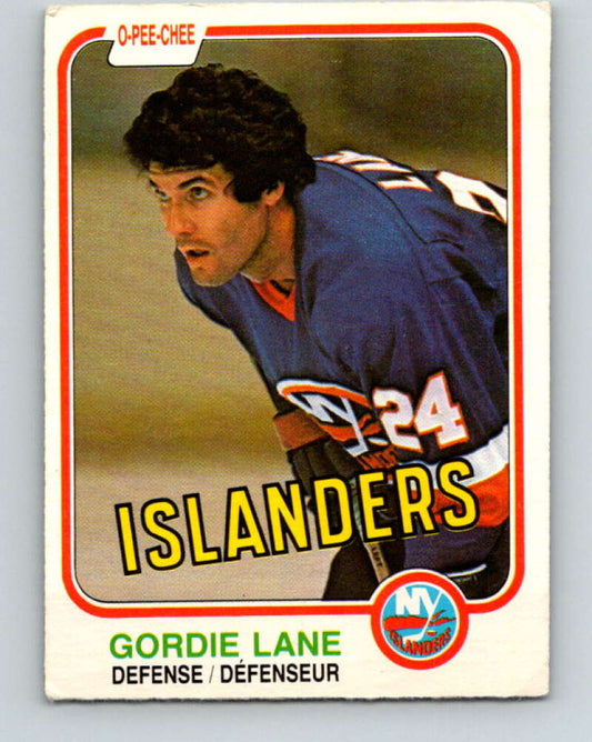 1981-82 O-Pee-Chee #212 Gord Lane  New York Islanders  V30989