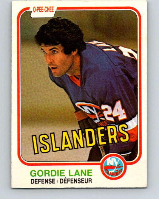 1981-82 O-Pee-Chee #212 Gord Lane  New York Islanders  V30992