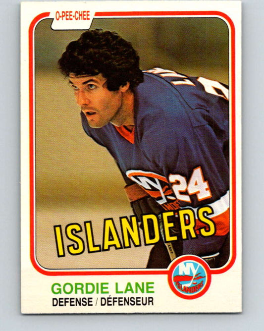 1981-82 O-Pee-Chee #212 Gord Lane  New York Islanders  V30994