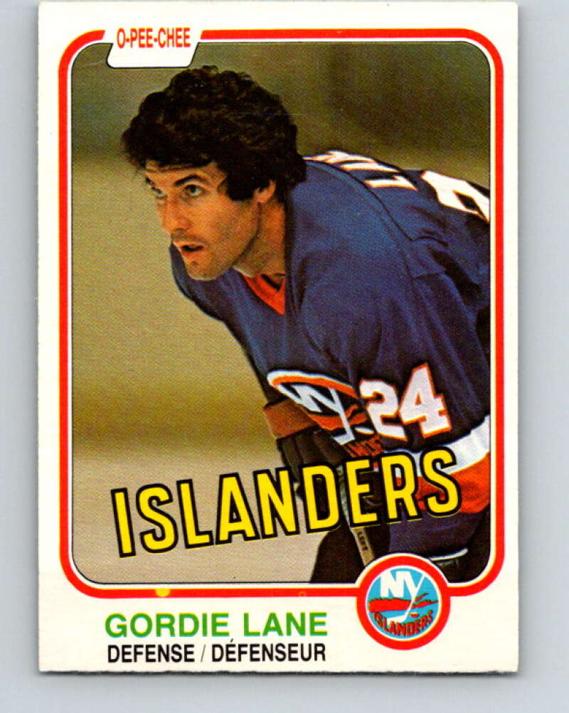 1981-82 O-Pee-Chee #212 Gord Lane  New York Islanders  V30995