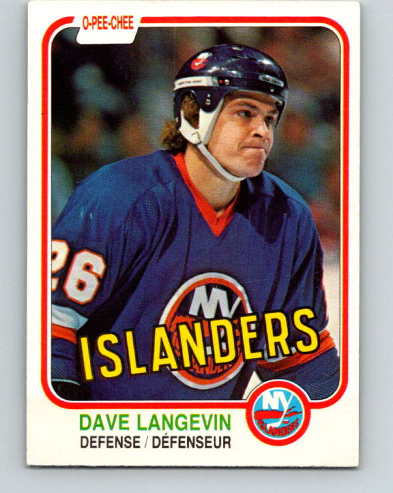 1981-82 O-Pee-Chee #213 Dave Langevin  New York Islanders  V30996