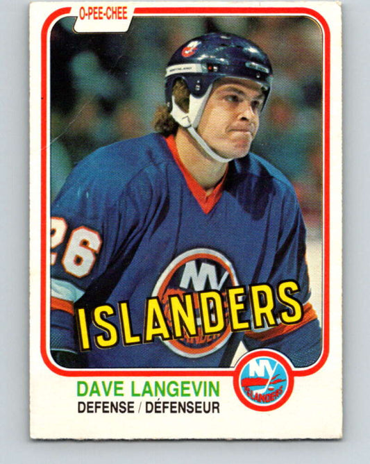 1981-82 O-Pee-Chee #213 Dave Langevin  New York Islanders  V30997