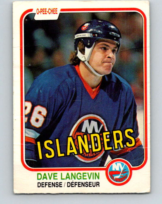 1981-82 O-Pee-Chee #213 Dave Langevin  New York Islanders  V31000