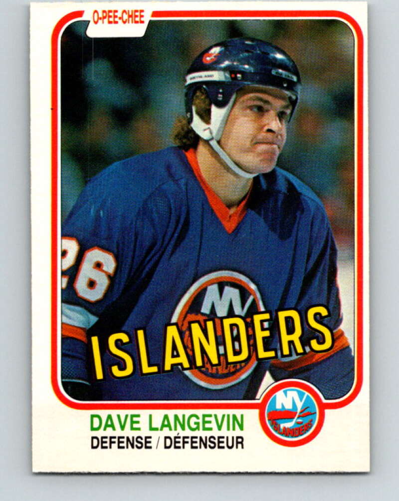 1981-82 O-Pee-Chee #213 Dave Langevin  New York Islanders  V31001