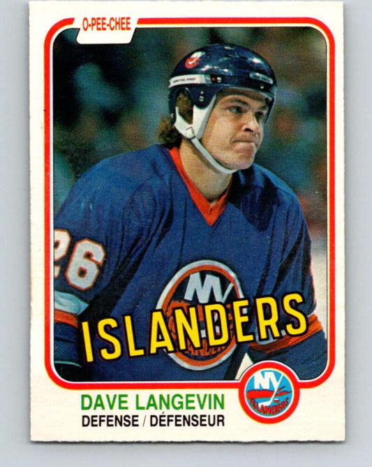 1981-82 O-Pee-Chee #213 Dave Langevin  New York Islanders  V31002