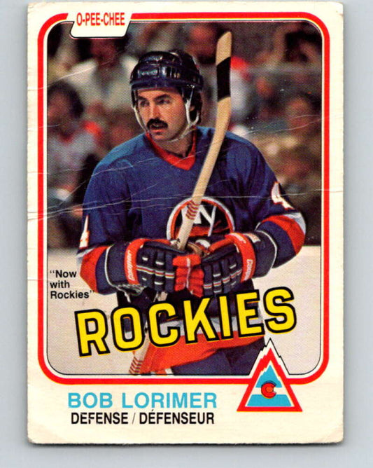 1981-82 O-Pee-Chee #214 Bob Lorimer  Colorado Rockies  V31005