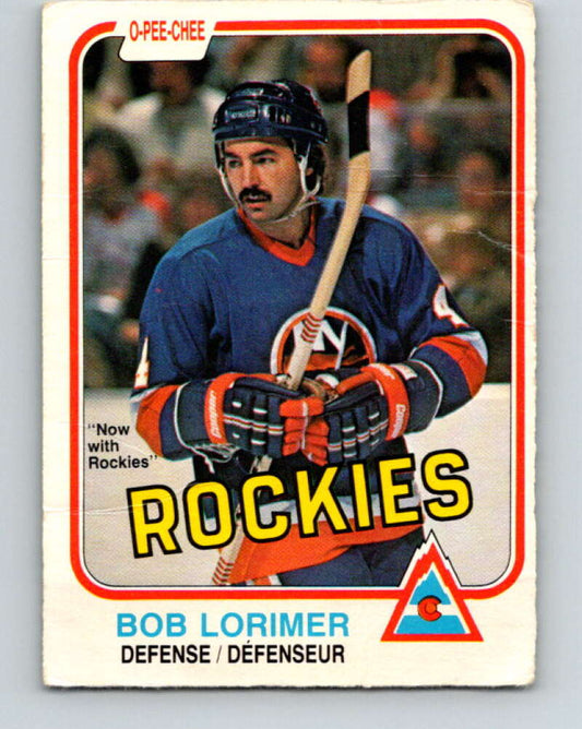 1981-82 O-Pee-Chee #214 Bob Lorimer  Colorado Rockies  V31009