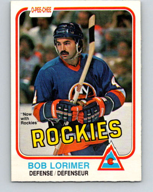 1981-82 O-Pee-Chee #214 Bob Lorimer  Colorado Rockies  V31011