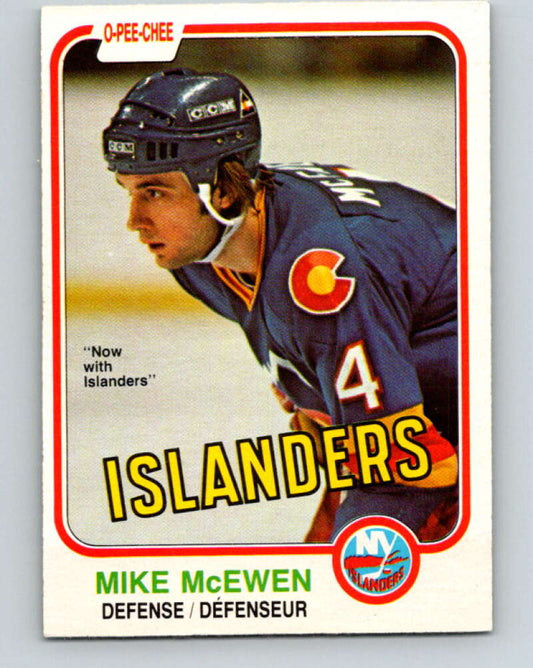 1981-82 O-Pee-Chee #215 Mike McEwen  New York Islanders  V31015