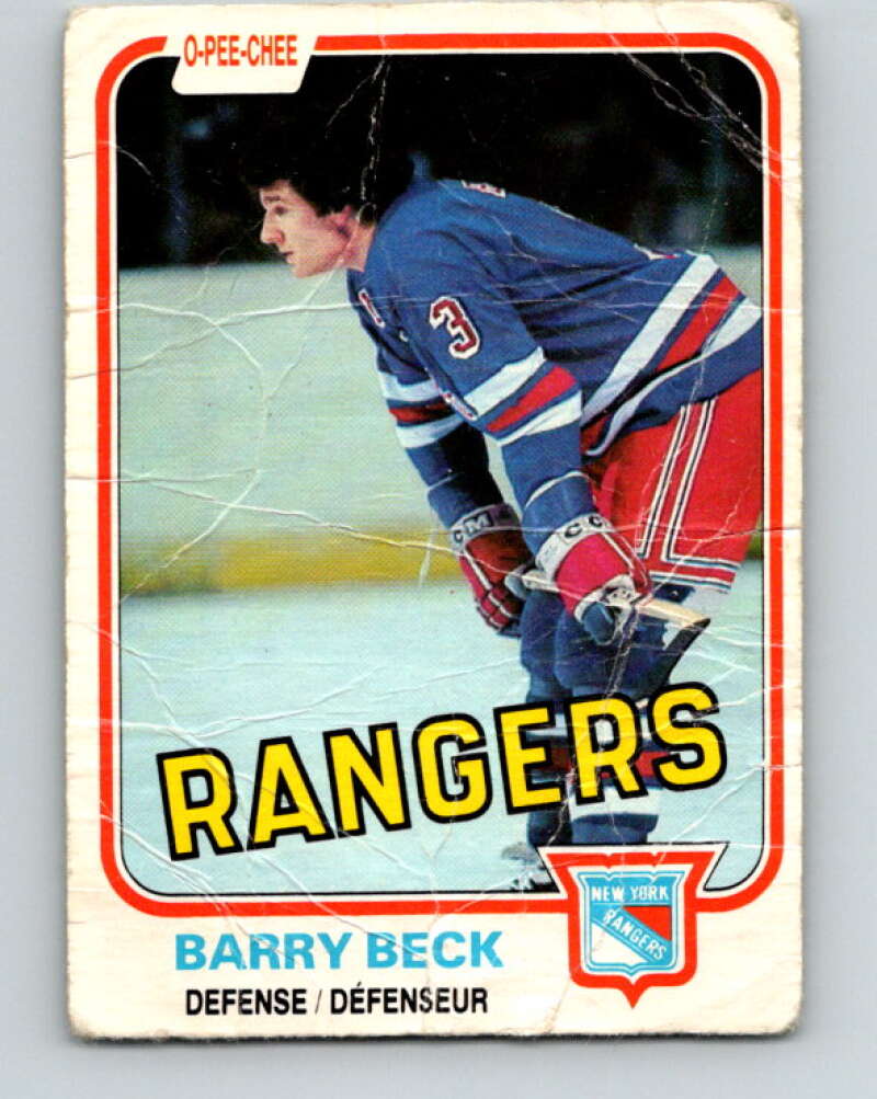 1981-82 O-Pee-Chee #220 Barry Beck  New York Rangers  V31052