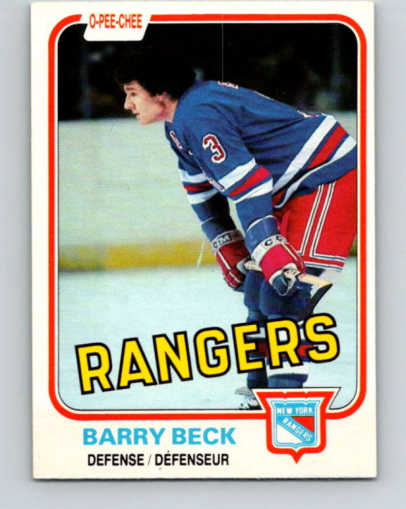 1981-82 O-Pee-Chee #220 Barry Beck  New York Rangers  V31053