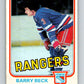 1981-82 O-Pee-Chee #220 Barry Beck  New York Rangers  V31054