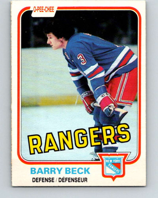 1981-82 O-Pee-Chee #220 Barry Beck  New York Rangers  V31054