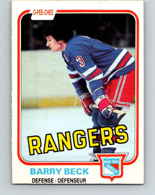 1981-82 O-Pee-Chee #220 Barry Beck  New York Rangers  V31055