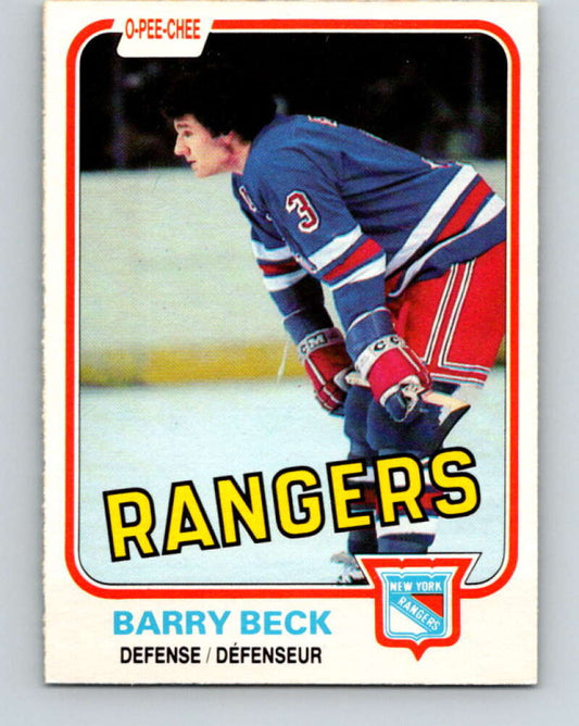 1981-82 O-Pee-Chee #220 Barry Beck  New York Rangers  V31056