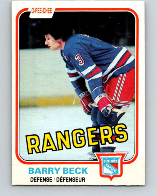 1981-82 O-Pee-Chee #220 Barry Beck  New York Rangers  V31057