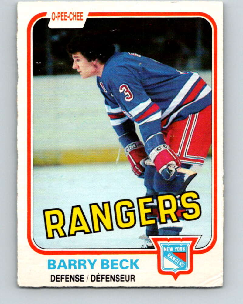 1981-82 O-Pee-Chee #220 Barry Beck  New York Rangers  V31058