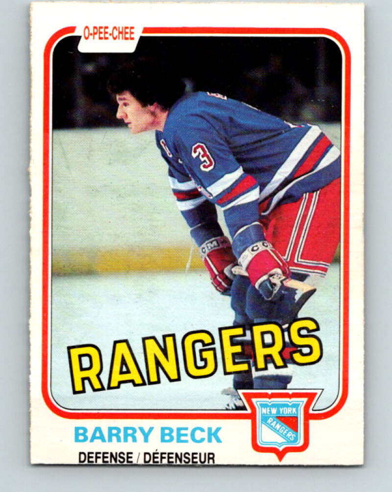 1981-82 O-Pee-Chee #220 Barry Beck  New York Rangers  V31059