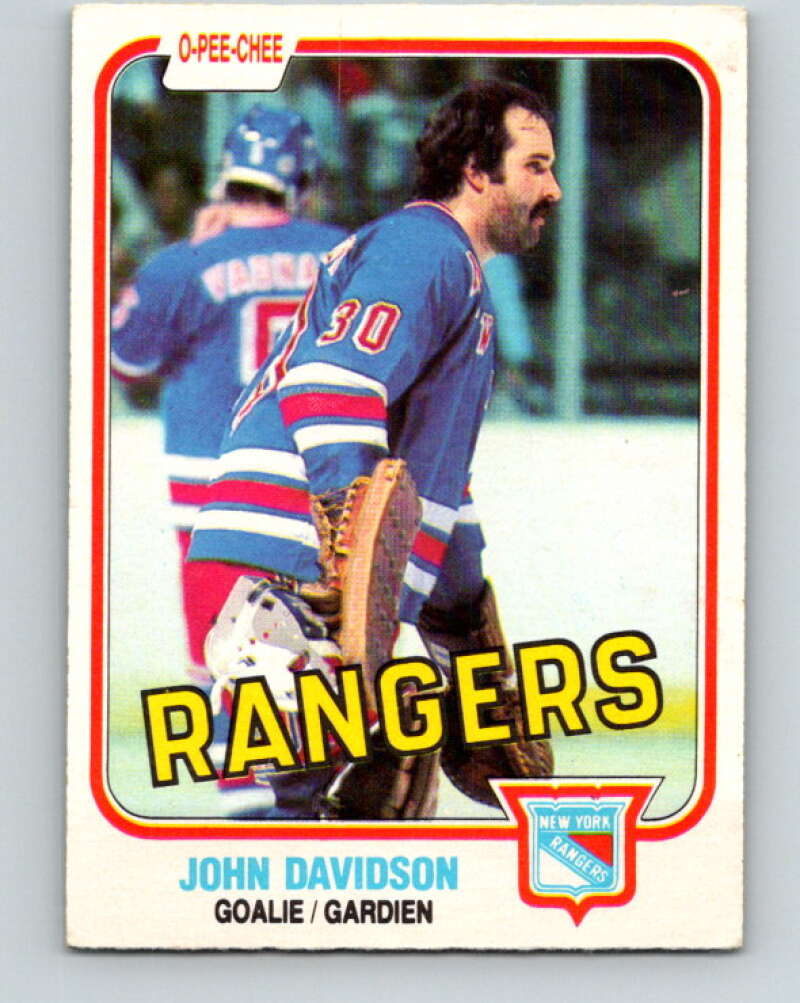 1981-82 O-Pee-Chee #222 John Davidson  New York Rangers  V31067