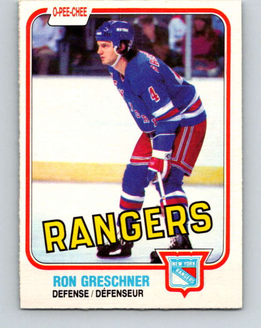 1981-82 O-Pee-Chee #224 Ron Greschner  New York Rangers  V31074