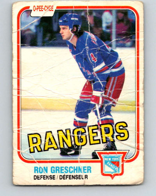 1981-82 O-Pee-Chee #224 Ron Greschner  New York Rangers  V31075