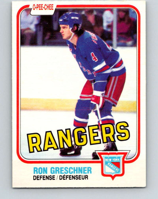 1981-82 O-Pee-Chee #224 Ron Greschner  New York Rangers  V31078