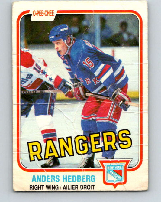 1981-82 O-Pee-Chee #225 Anders Hedberg  New York Rangers  V31080