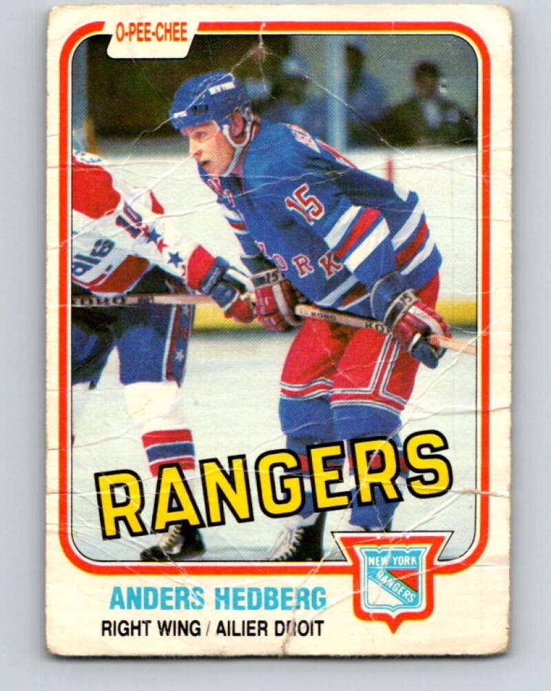 1981-82 O-Pee-Chee #225 Anders Hedberg  New York Rangers  V31082