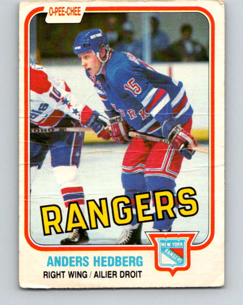 1981-82 O-Pee-Chee #225 Anders Hedberg  New York Rangers  V31083