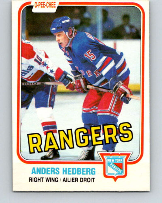 1981-82 O-Pee-Chee #225 Anders Hedberg  New York Rangers  V31084