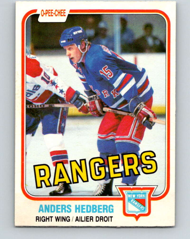 1981-82 O-Pee-Chee #225 Anders Hedberg  New York Rangers  V31085