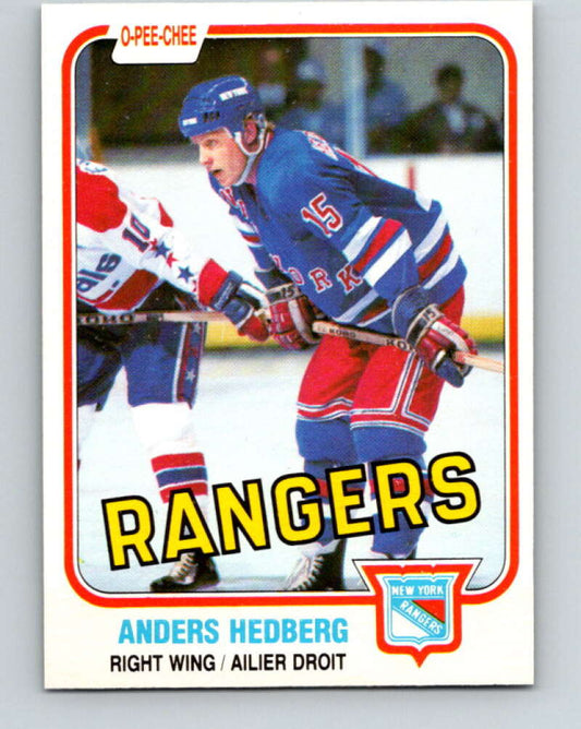 1981-82 O-Pee-Chee #225 Anders Hedberg  New York Rangers  V31088