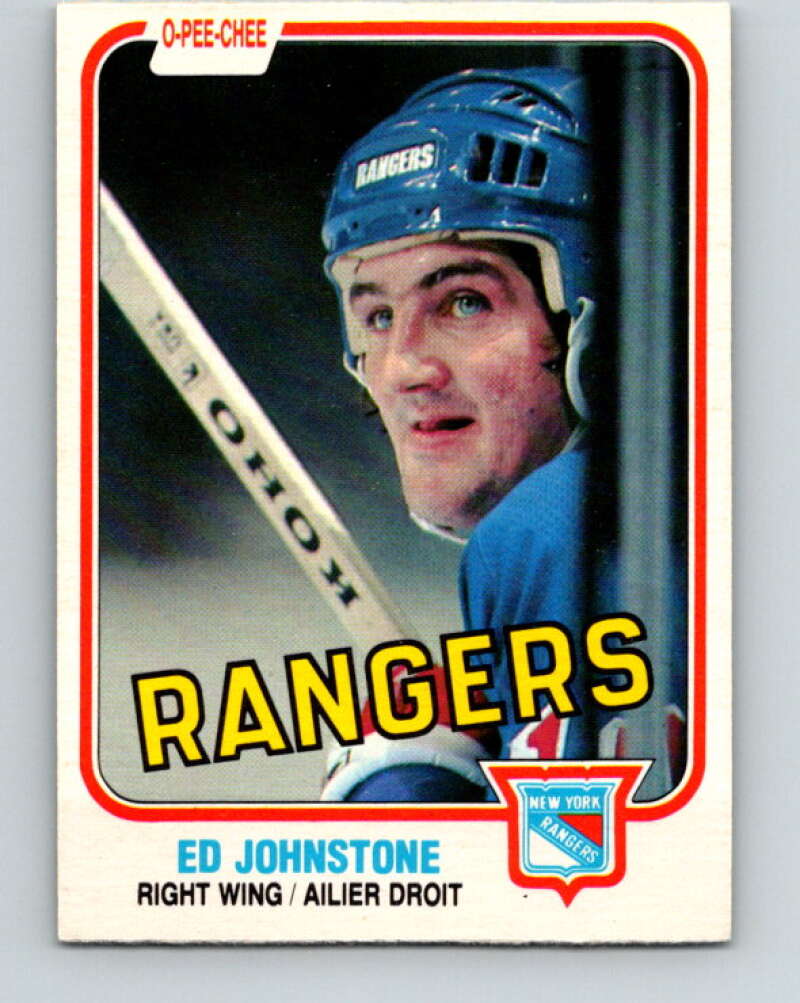 1981-82 O-Pee-Chee #226 Ed Johnstone  New York Rangers  V31090