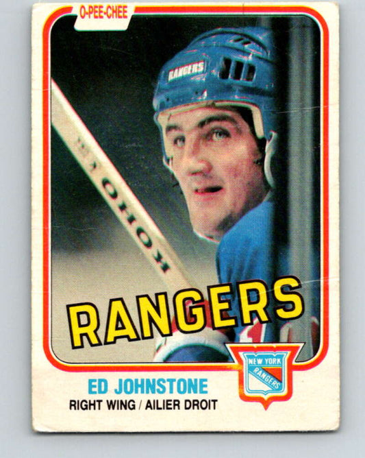 1981-82 O-Pee-Chee #226 Ed Johnstone  New York Rangers  V31091