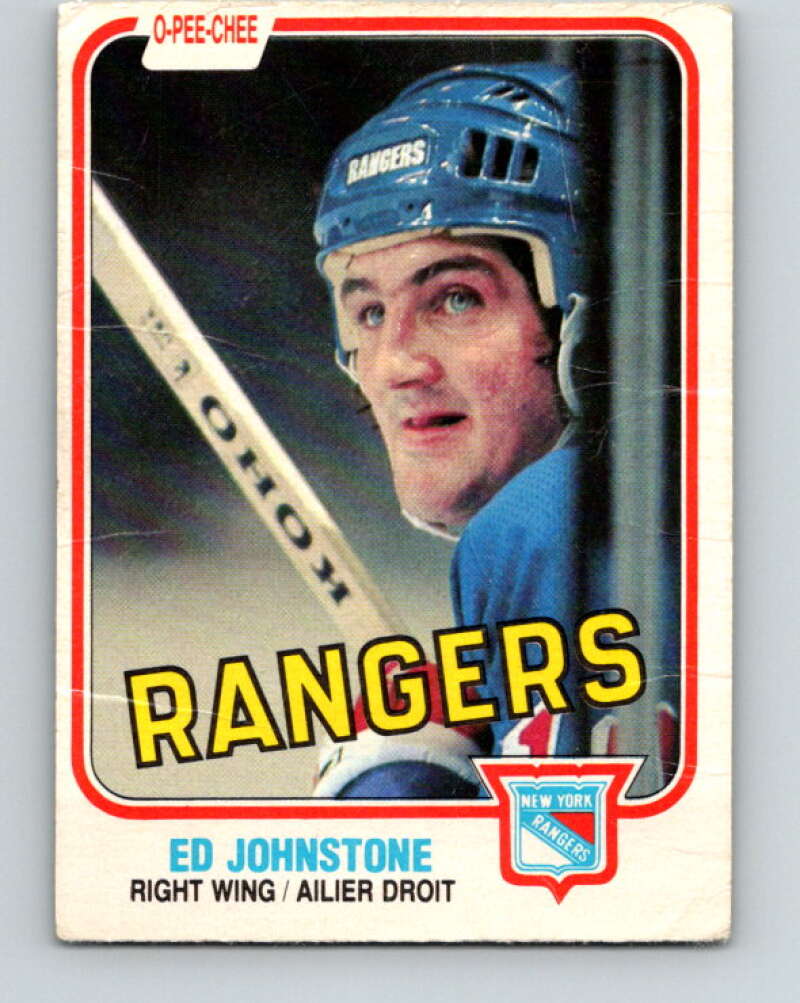 1981-82 O-Pee-Chee #226 Ed Johnstone  New York Rangers  V31092