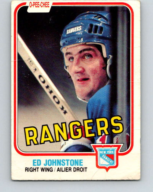 1981-82 O-Pee-Chee #226 Ed Johnstone  New York Rangers  V31095