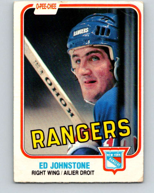 1981-82 O-Pee-Chee #226 Ed Johnstone  New York Rangers  V31096