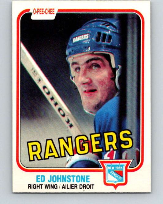 1981-82 O-Pee-Chee #226 Ed Johnstone  New York Rangers  V31098