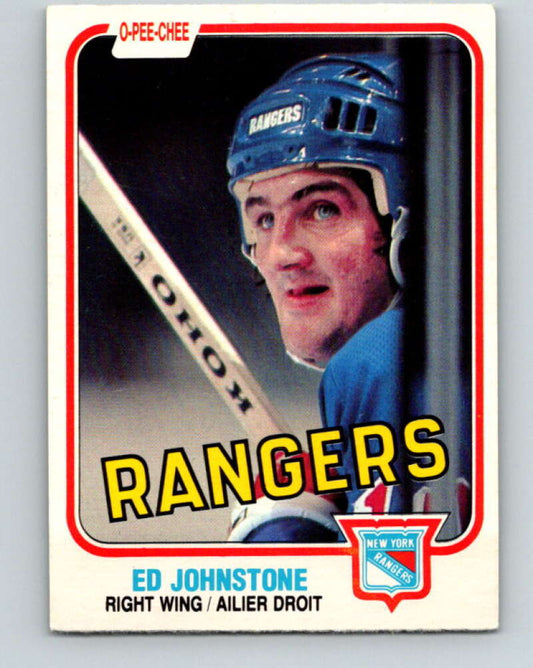 1981-82 O-Pee-Chee #226 Ed Johnstone  New York Rangers  V31099