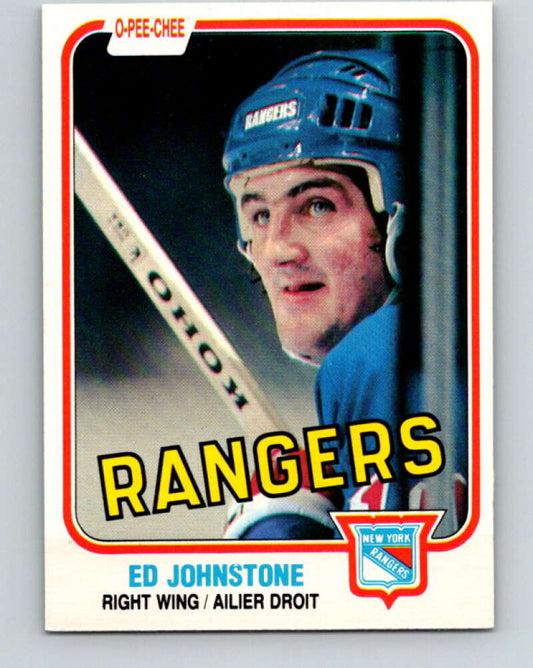 1981-82 O-Pee-Chee #226 Ed Johnstone  New York Rangers  V31100