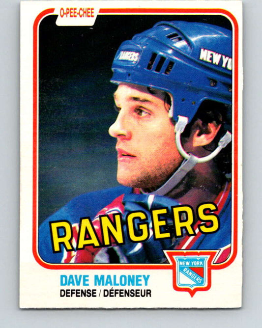 1981-82 O-Pee-Chee #227 Dave Maloney  New York Rangers  V31104