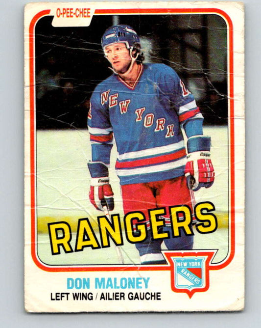 1981-82 O-Pee-Chee #228 Don Maloney  New York Rangers  V31111