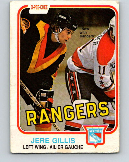 1981-82 O-Pee-Chee #232 Jere Gillis  New York Rangers  V31145