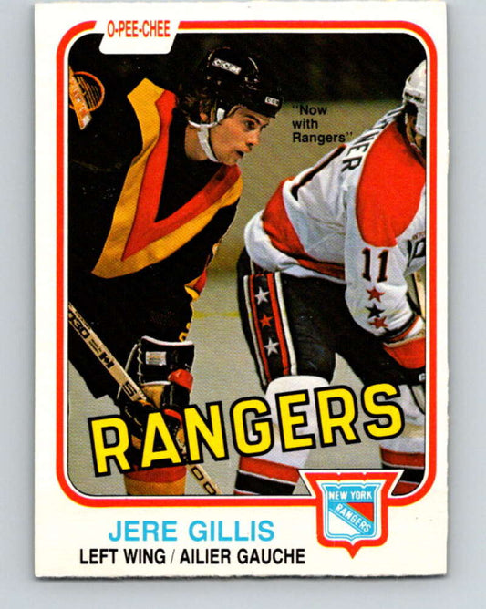 1981-82 O-Pee-Chee #232 Jere Gillis  New York Rangers  V31149