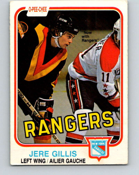 1981-82 O-Pee-Chee #232 Jere Gillis  New York Rangers  V31150