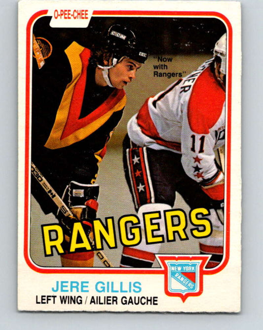 1981-82 O-Pee-Chee #232 Jere Gillis  New York Rangers  V31152