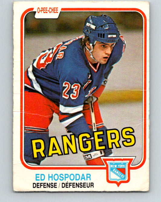 1981-82 O-Pee-Chee #233 Ed Hospodar  New York Rangers  V31158